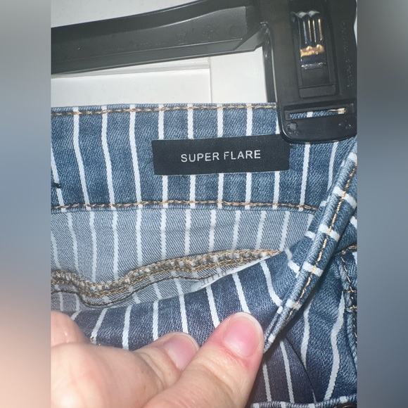 Judy Blue® Ultra High Rise Super Flare Jean In Pin Stripe - Picture 12 of 14